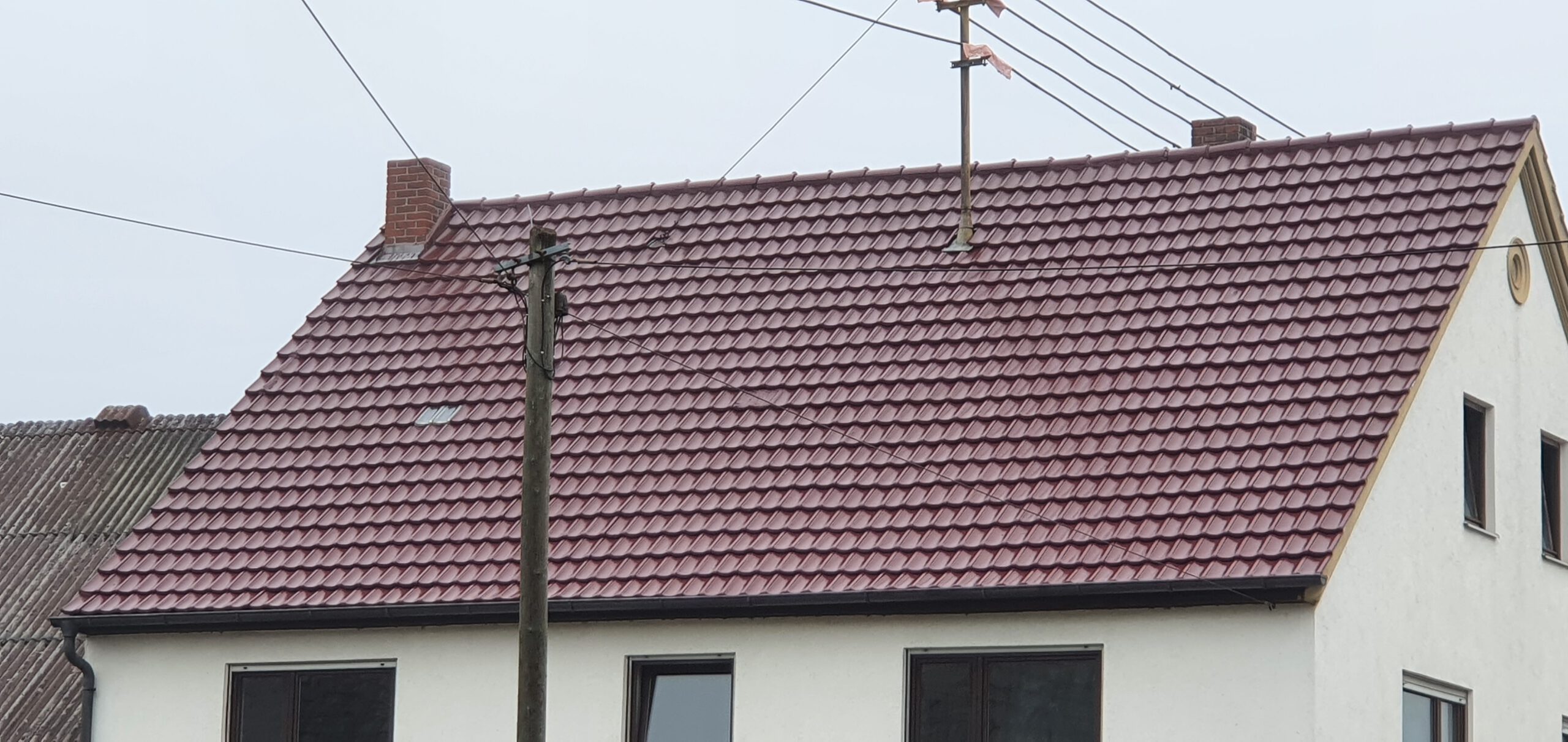 Komplett gereinigtes Dach